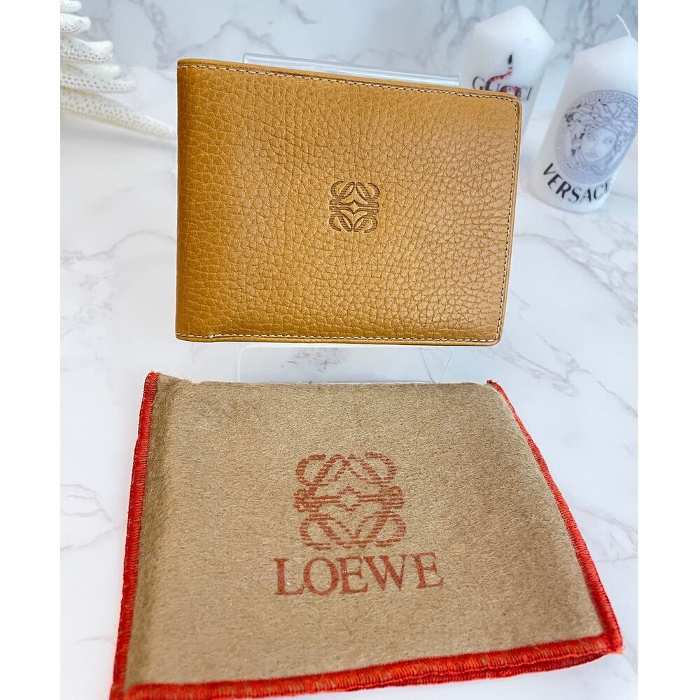 Vintage Loewe Unisex Anagram Bifold Wallet with Dust Bag EUC